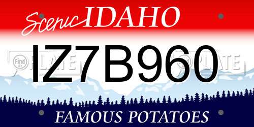IZ7B960 Idaho License Plate