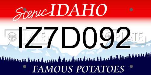 IZ7D092 Idaho License Plate