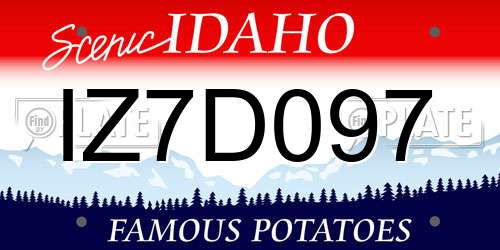 IZ7D097 Idaho License Plate