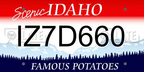 IZ7D660 Idaho License Plate