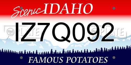IZ7Q092 Idaho License Plate