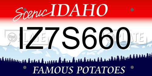 IZ7S660 Idaho License Plate