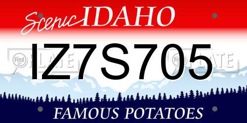 IZ7S705 Idaho License Plate