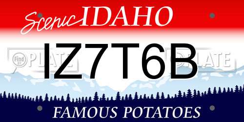 IZ7T6B Idaho License Plate