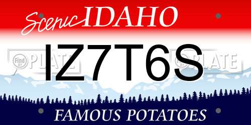 IZ7T6S Idaho License Plate