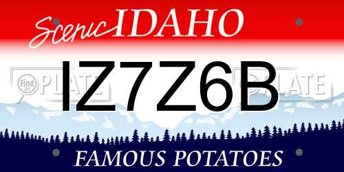 IZ7Z6B Idaho License Plate