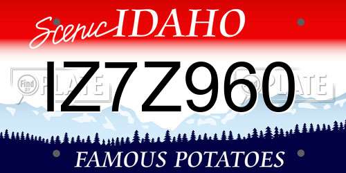 IZ7Z960 Idaho License Plate