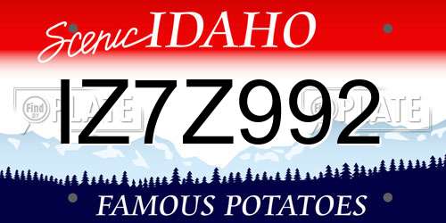 IZ7Z992 Idaho License Plate