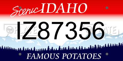 IZ87356 Idaho License Plate