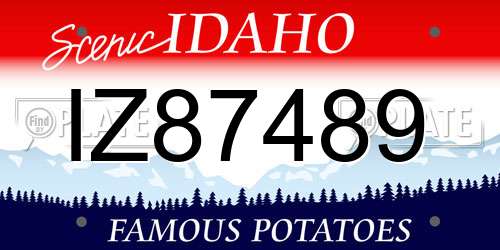 IZ87489 Idaho License Plate
