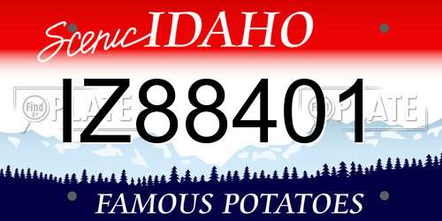IZ88401 Idaho License Plate