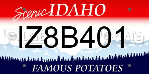IZ8B401 Idaho License Plate