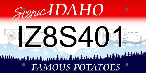 IZ8S401 Idaho License Plate