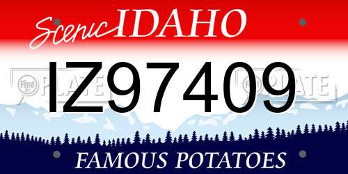 IZ97409 Idaho License Plate