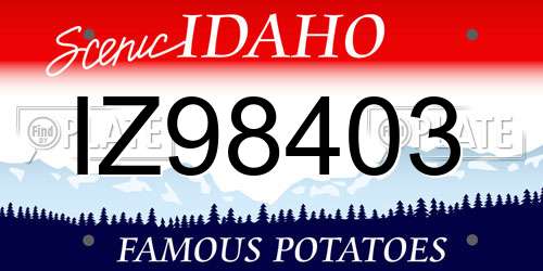 IZ98403 Idaho License Plate