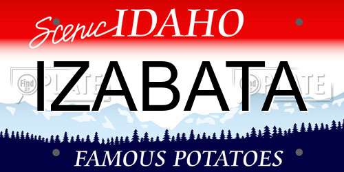 IZABATA Idaho License Plate