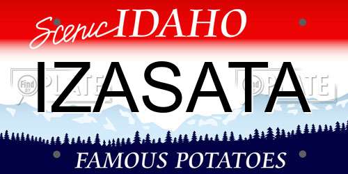 IZASATA Idaho License Plate