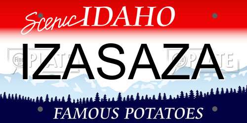 IZASAZA Idaho License Plate
