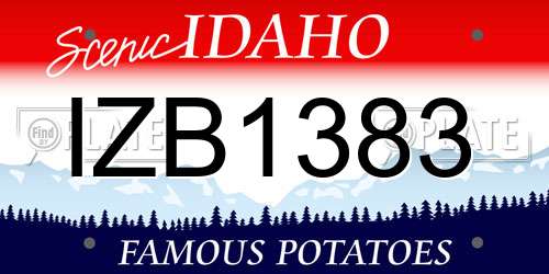 IZB1383 Idaho License Plate