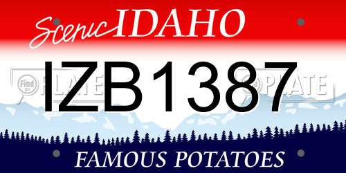 IZB1387 Idaho License Plate