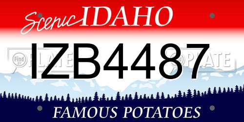 IZB4487 Idaho License Plate