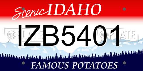 IZB5401 Idaho License Plate