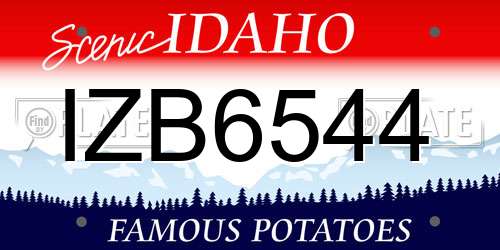 IZB6544 Idaho License Plate