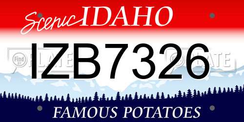 IZB7326 Idaho License Plate