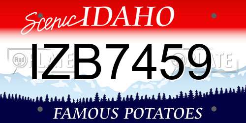 IZB7459 Idaho License Plate