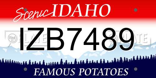 IZB7489 Idaho License Plate