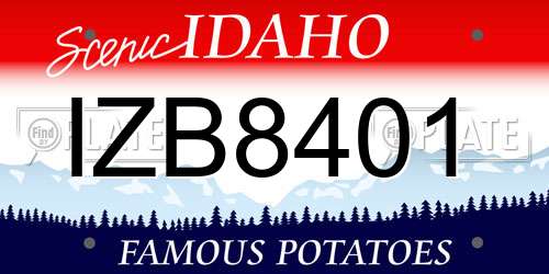 IZB8401 Idaho License Plate