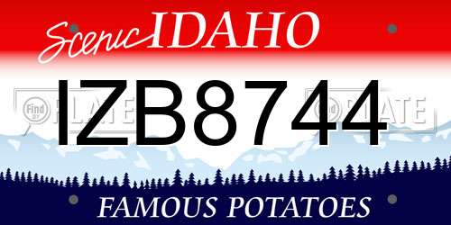 IZB8744 Idaho License Plate