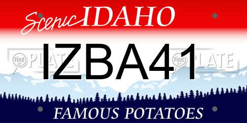 IZBA41 Idaho License Plate
