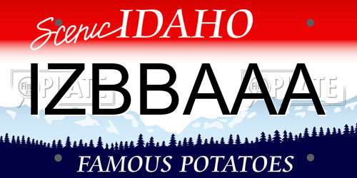IZBBAAA Idaho License Plate