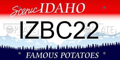 IZBC22 Idaho License Plate