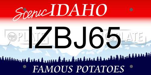 IZBJ65 Idaho License Plate