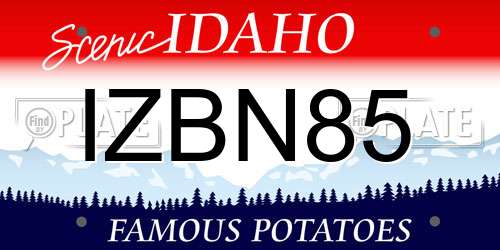 IZBN85 Idaho License Plate