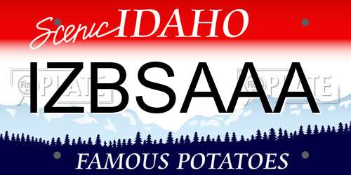 IZBSAAA Idaho License Plate