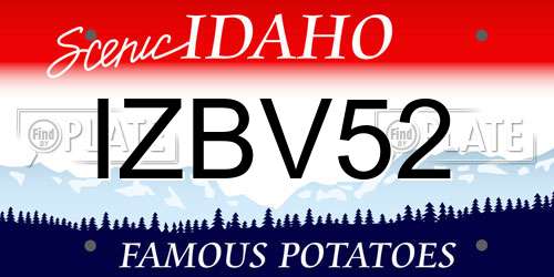 IZBV52 Idaho License Plate