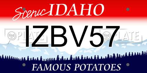 IZBV57 Idaho License Plate