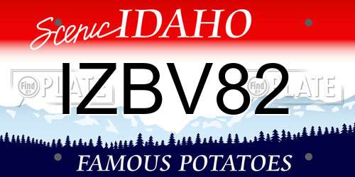 IZBV82 Idaho License Plate