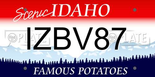 IZBV87 Idaho License Plate