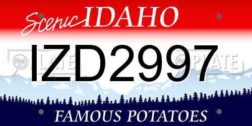 IZD2997 Idaho License Plate