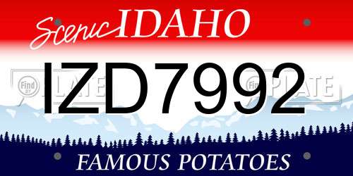 IZD7992 Idaho License Plate
