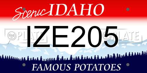 IZE205 Idaho License Plate