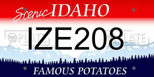 IZE208 Idaho License Plate