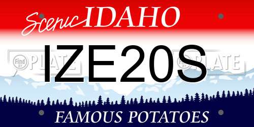 IZE20S Idaho License Plate