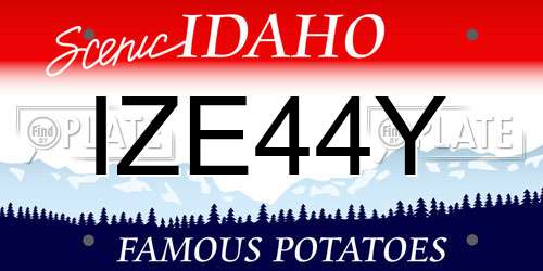 IZE44Y Idaho License Plate