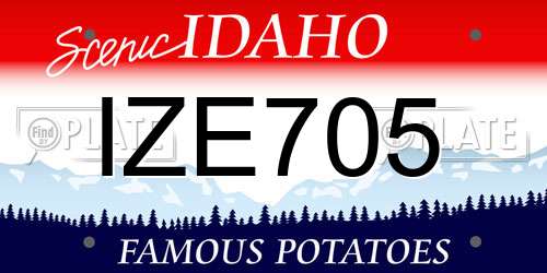 IZE705 Idaho License Plate