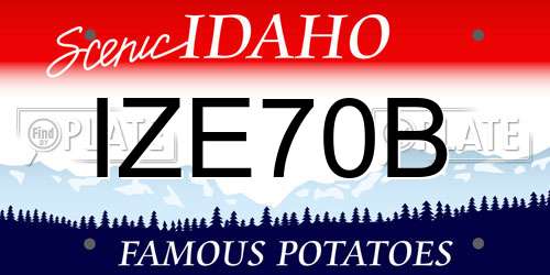 IZE70B Idaho License Plate